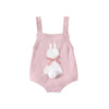 Easter Outfit Baby Girl Sleeveless Knit Romper Cute Bunny Jumpsuit Infant Spring Onesie Clothes (A Pink, 3-6 Months)