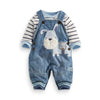 LvYinLi Cute Baby Boys Clothes Toddler Boys' Romper Jumpsuit Overalls Stripe Rompers Sets (3-9 months, Blue)